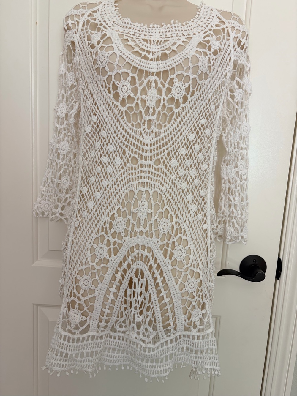 White Crochet Lace Cover-Up Dress